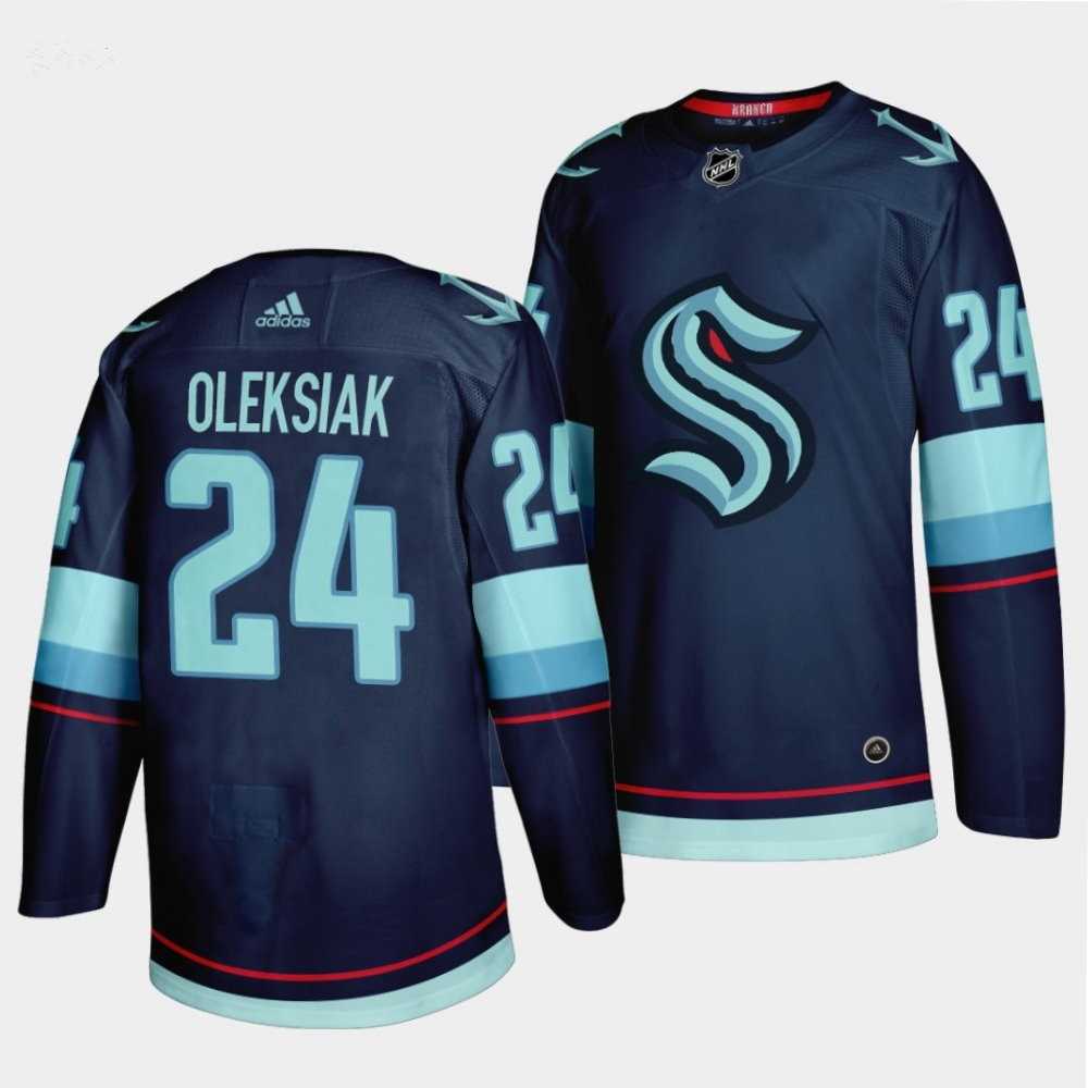 Mens Seattle Kraken #24 Jamie Oleksiak Home Navy Jersey Dzhi